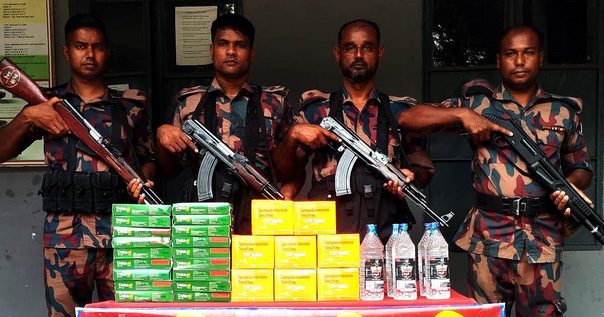দৌলতপুর সীমান্তে ১৮ লক্ষ টাকার ভারতীয় মাদকদ্রব্য উদ্ধার