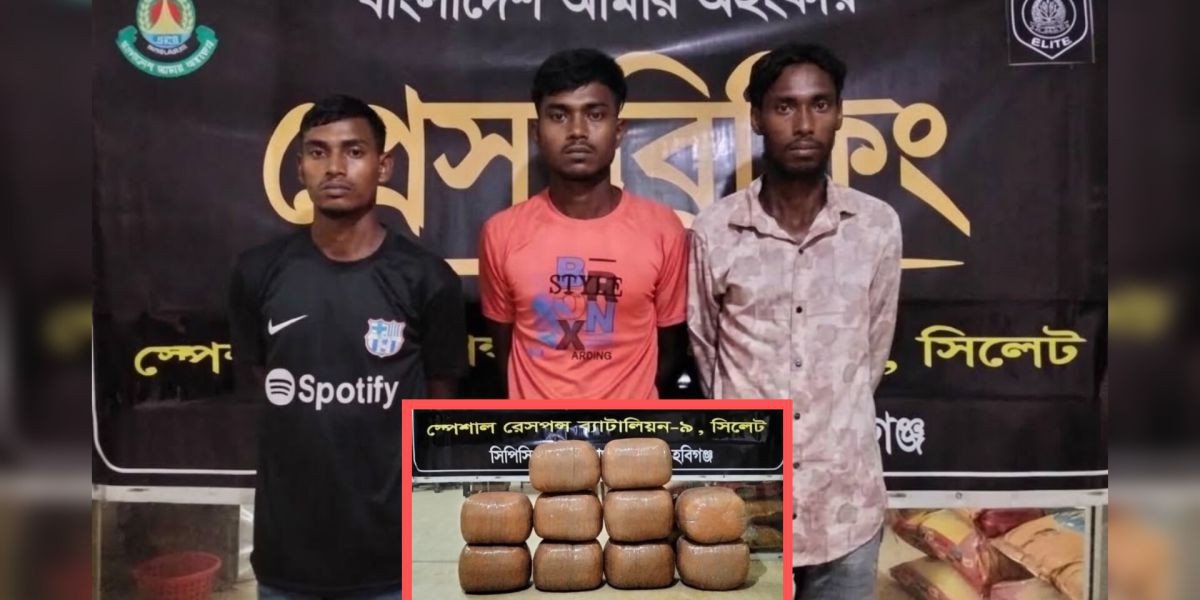 মাধবপুরে ৫০ কেজি গাঁজাসহ আটক ৩