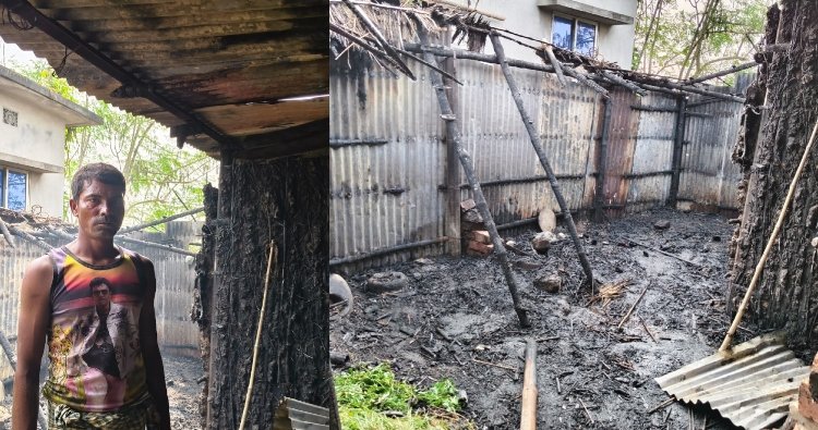 আগুনে নিঃস্ব দিনমজুর হেলালের পরিবার, সহায়তার আকুতি