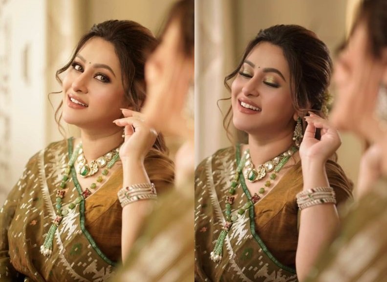 জামদানিতে নজর কাড়লেন পূর্ণিমা