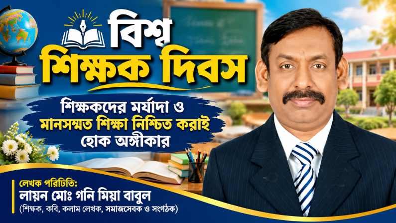 বিশ^ শিক্ষক দিবস: শিক্ষকদের মর্যাদা ও মানসম্মত শিক্ষা নিশ্চিত করাই হোক অঙ্গীকার